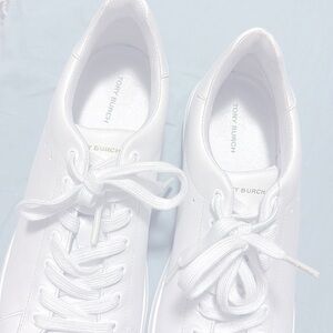 NWT Tory Burch HOWELL COURT TITANIUM White Sneakers